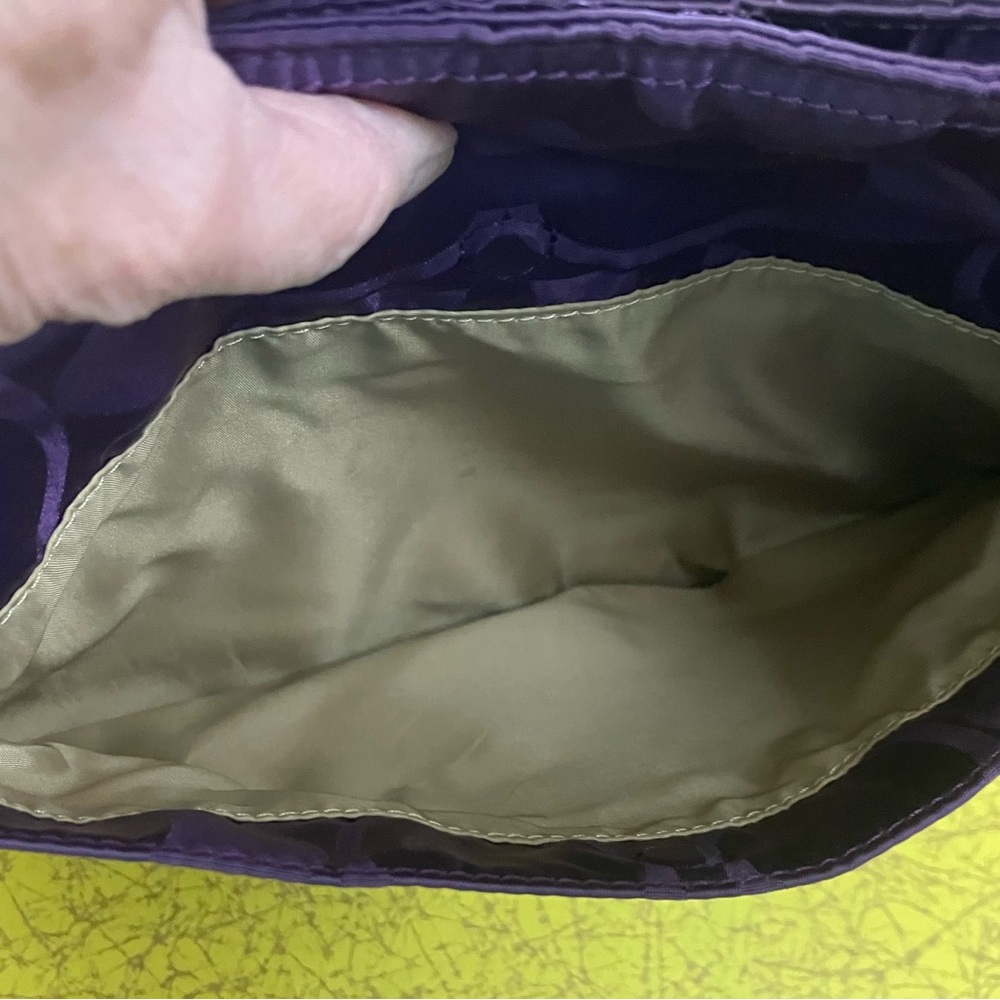 Coach Purple Signature Nylon Crossbody Pouch - Picture 7 of 9